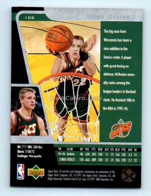 1996 Upper Deck SP #105 Jim McIlvaine Seattle SuperSonics