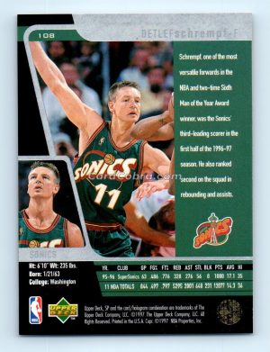 1996 Upper Deck SP #108 Detlef Schrempf Seattle SuperSonics