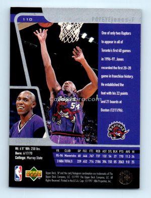 1996 Upper Deck SP #110 Popeye Jones Toronto Raptors