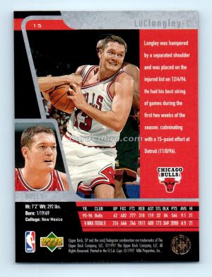 1996 Upper Deck SP #15 Luc Longley Chicago Bulls