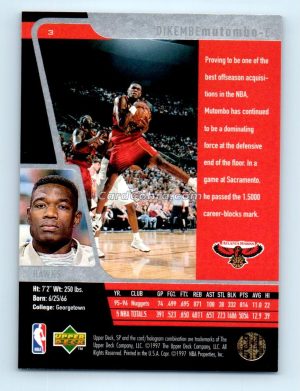 1996 Upper Deck SP #3 Dikembe Mutombo Atlanta Hawks