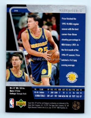 1996 Upper Deck SP #36 Mark Price Golden State Warriors