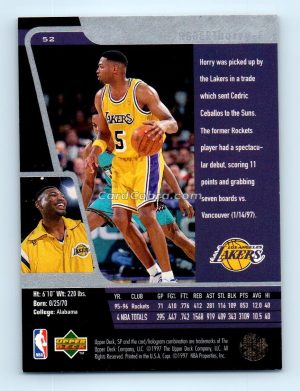 1996 Upper Deck SP #52 Robert Horry Los Angeles Lakers