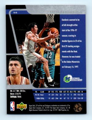 1996 Upper Deck SP #56 Sasha Danilovic Dallas Mavericks