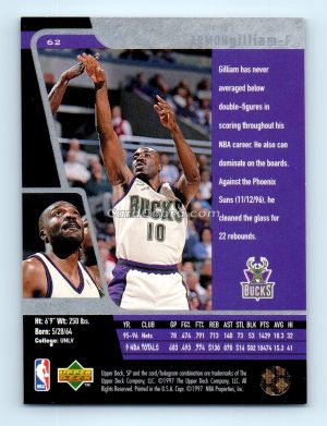 1996 Upper Deck SP #62 Armon Gilliam Milwaukee Bucks