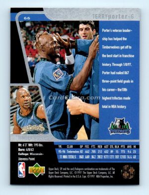 1996 Upper Deck SP #66 Terry Porter Minnesota Timberwolves