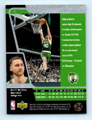 1996 Upper Deck SP #7 Dino Radja Boston Celtics