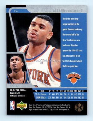 1996 Upper Deck SP #74 Allan Houston New York Knicks