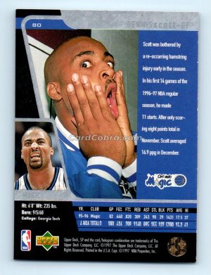 1996 Upper Deck SP #80 Dennis Scott Orlando Magic