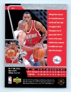 1996 Upper Deck SP #82 Mark Davis Philadelphia 76ers