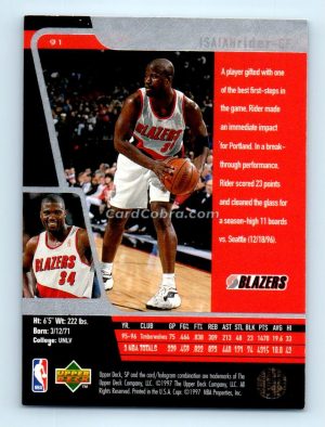 1996 Upper Deck SP #91 Isaiah Rider Portland Trail Blazers