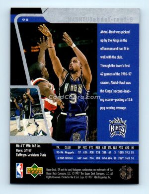 1996 Upper Deck SP #95 Mahmoud Abdul-Rauf Sacramento Kings