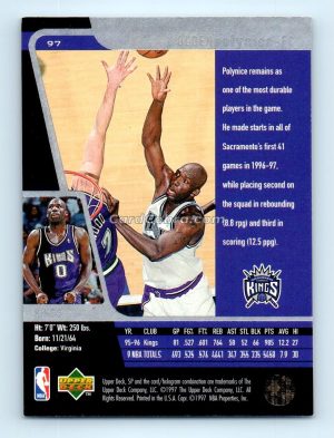 1996 Upper Deck SP #97 Olden Polynice Sacramento Kings