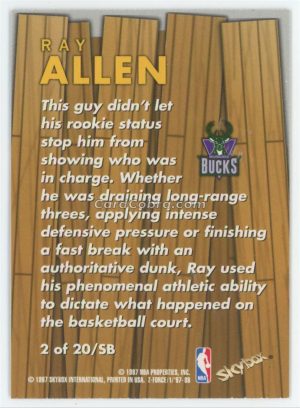 1996 Z-Force Super Boss #2 SB Ray Allen Milwaukee Bucks Rookie Card