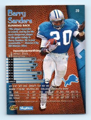 1997 SkyBox Impact #20 Barry Sanders Detroit Lions