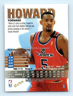 1997 SkyBox Z-Force #127 Juwan Howard Washington Bullets