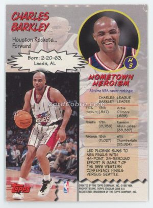 1997 Stadium Club Hardcourt Heroics #H3 Charles Barkley Houston Rockets