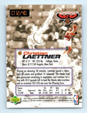 1997 Upper Deck Crunch Time #CT 12 Christian Laettner Atlanta Hawks