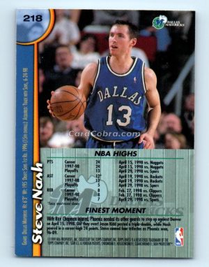 1998 Finest #218 Steve Nash Dallas Mavericks