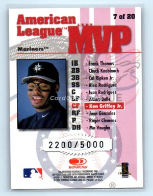 1998 Leaf Rookies & Stars MVP's #7 Ken Griffey Jr. /5000 Seattle Mariners