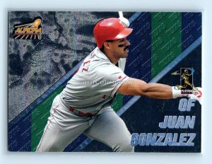 1998 Pinnacle Aurora Pennant Fever #19 Juan Gonzalez /250 Texas Rangers