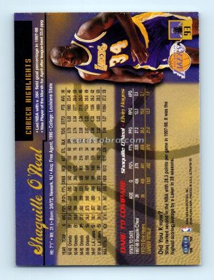 1998 Ultra #93 Shaquille O'Neal Los Angeles Lakers