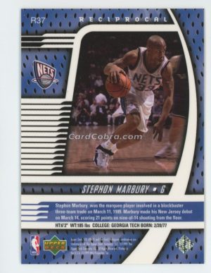 1998 Upper Deck Ionix Reciprocal #R37 Stephon Marbury /750 New Jersey Nets