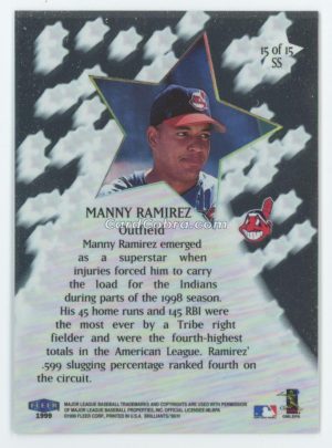 1999 Fleer Brilliants Shining Stars #15 SS Manny Ramirez Cleveland Indians