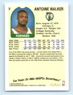 1999 Hoops Decade #9 Antoine Walker Boston Celtics