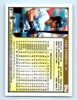 1999 Topps Traded Rookies #T83 Jose Canseco Tampa Bay Devil Rays