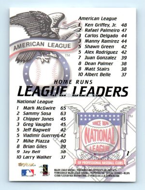 2000 SkyBox Dominion #1 Mark McGwire/Ken Griffey Jr. St. Louis Cardinals/Seattle Mariners