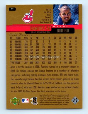 2000 Upper Deck Gold Reserve #37 Manny Ramirez Cleveland Indians