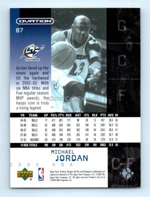 2002 Upper Deck Ovation #87 Michael Jordan Washington Wizards