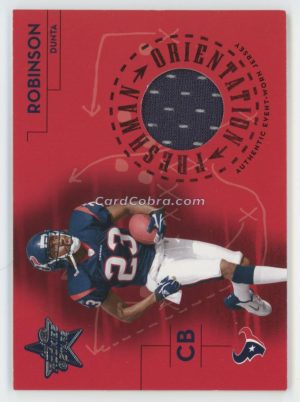 2004 Leaf Rookies & Stars Freshman Orientation Jersey #FO-9 Dunta Robinson /500 Patch Houston Texans