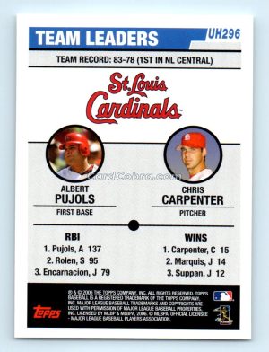 2006 Topps Updates & Highlights #UH296 Albert Pujols/Chris Carpenter St. Louis Cardinals