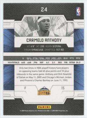 2009 Donruss Elite #24 Carmelo Anthony Denver Nuggets