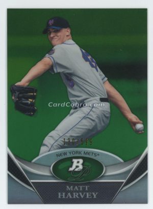 2011 Bowman Platinum Prospects #BPP66 Matt Harvey /599 Green New York Mets