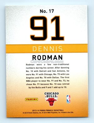 2013 Panini Pinnacle Behind the Numbers #17 Dennis Rodman Chicago Bulls