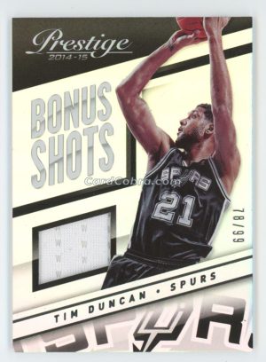 2014 Panini Prestige Premium Bonus Shots Materials #72 Tim Duncan /99 Patch San Antonio Spurs