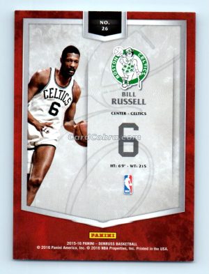 2015 Donruss Elite Series #26 Bill Russell Boston Celtics