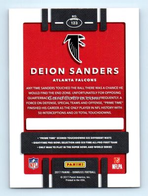 2017 Donruss #123 Deion Sanders Press Proof Red Atlanta Falcons