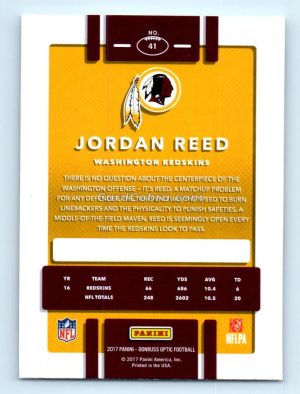 2017 Donruss Optic #41 Jordan Reed Washington Redskins