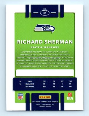 2017 Donruss Optic #87 Richard Sherman Seattle Seahawks