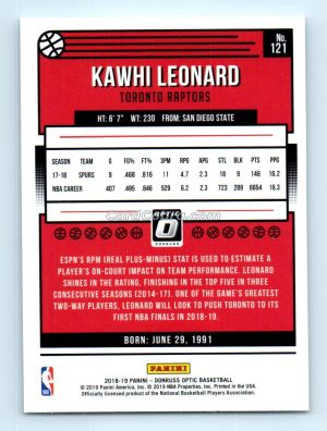 2018 Donruss Optic #121 Kawhi Leonard Toronto Raptors