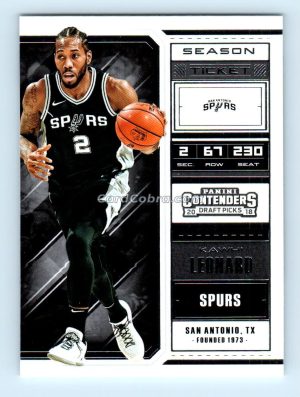 2018 Panini Contenders Draft Picks #31B Kawhi Leonard San Antonio Spurs