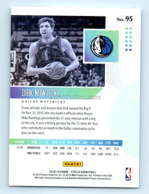 2018 Panini Status #95 Dirk Nowitzki Dallas Mavericks