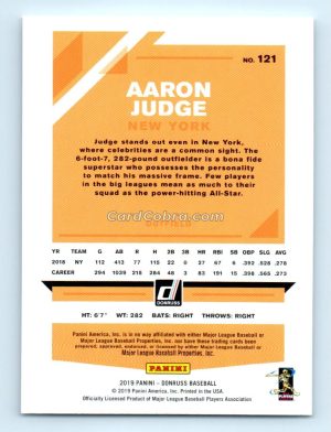 2019 Donruss #121 Aaron Judge New York Yankees