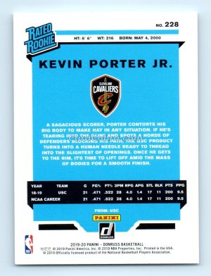 2019 Donruss #228 Kevin Porter Jr. Cleveland Cavaliers Rookie Card