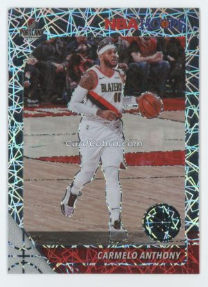 2019 Hoops Premium Stock #105 Carmelo Anthony Silver Lazer Portland Trail Blazers