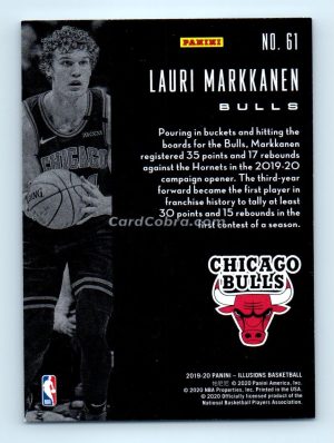 2019 Panini Illusions #61 Lauri Markkanen Chicago Bulls